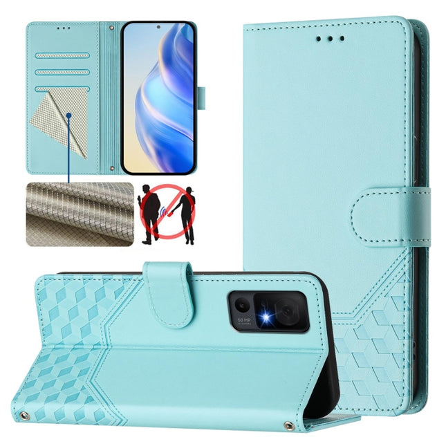 Honeycomb Embossing RFID Leather Phone Case, For TCL 40 XL, For TCL 40 SE, For TCL 403, For TCL 40R