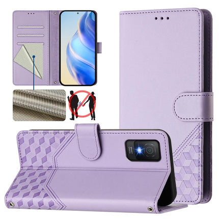 Honeycomb Embossing RFID Leather Phone Case, For TCL 40 XL, For TCL 40 SE, For TCL 403, For TCL 40R