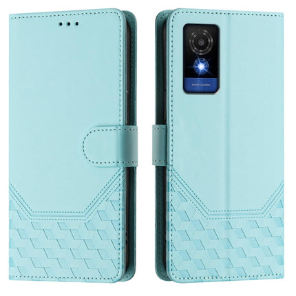 Honeycomb Embossing RFID Leather Phone Case, For TCL 501, For TCL 505, For TCL 502, For TCL 405 / 406 / 408