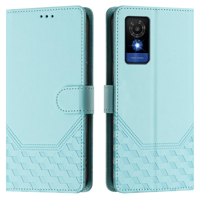 Honeycomb Embossing RFID Leather Phone Case, For TCL 501, For TCL 505, For TCL 502, For TCL 405 / 406 / 408