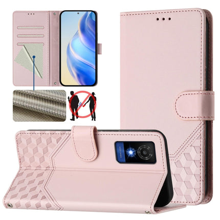 Honeycomb Embossing RFID Leather Phone Case, For TCL 501, For TCL 505, For TCL 502, For TCL 405 / 406 / 408