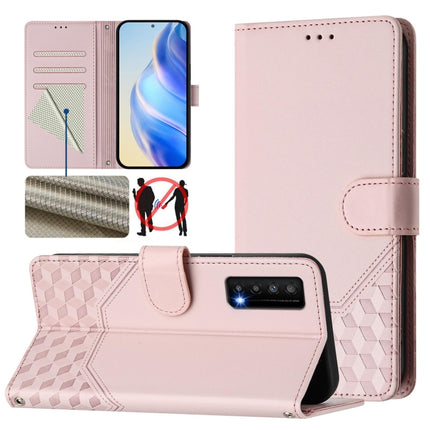 Honeycomb Embossing RFID Leather Phone Case, For TCL 30 XL, For TCL 305 / 306, For TCL Stylus 5G, For TCL 303