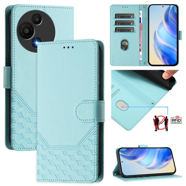 Honeycomb Embossing RFID Leather Phone Case, For TCL 605 / 60 SE, For TCL 50 Pro NxtPaper, For TCL 50 LE, For TCL 201