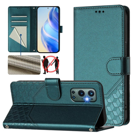 Honeycomb Embossing RFID Leather Phone Case, For OnePlus Nord CE 5G, For OnePlus Nord 2, For OnePlus 9 Pro, For OnePlus 9