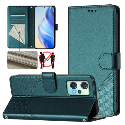 Honeycomb Embossing RFID Leather Phone Case, For OnePlus 13R / Ace 5 Pro 5G, For OnePlus Nord 4 5G, For OnePlus Nord CE4 Lite, For OnePlus Nord CE 2 Lite / Nord 2 Lite