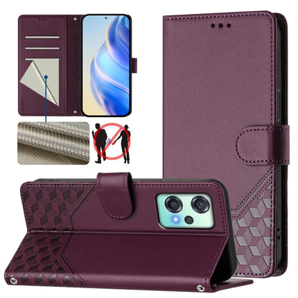 Honeycomb Embossing RFID Leather Phone Case, For OnePlus 13R / Ace 5 Pro 5G, For OnePlus Nord 4 5G, For OnePlus Nord CE4 Lite, For OnePlus Nord CE 2 Lite / Nord 2 Lite