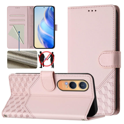 Honeycomb Embossing RFID Leather Phone Case, For OnePlus 13R / Ace 5 Pro 5G, For OnePlus Nord 4 5G, For OnePlus Nord CE4 Lite, For OnePlus Nord CE 2 Lite / Nord 2 Lite