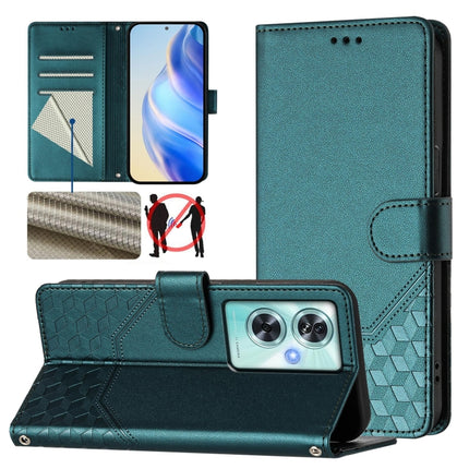 Honeycomb Embossing RFID Leather Phone Case, For OnePlus Nord N30 SE 5G, For OnePlus 12R 5G Global, For OnePlus 12 5G Global, For OnePlus Ace 2 Pro 5G