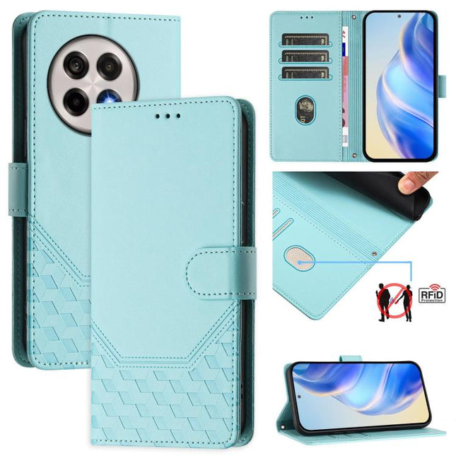Honeycomb Embossing RFID Leather Phone Case, For OnePlus 13R / Ace 5 Pro 5G, For OnePlus Nord 4 5G, For OnePlus Nord CE4 Lite, For OnePlus Nord CE 2 Lite / Nord 2 Lite