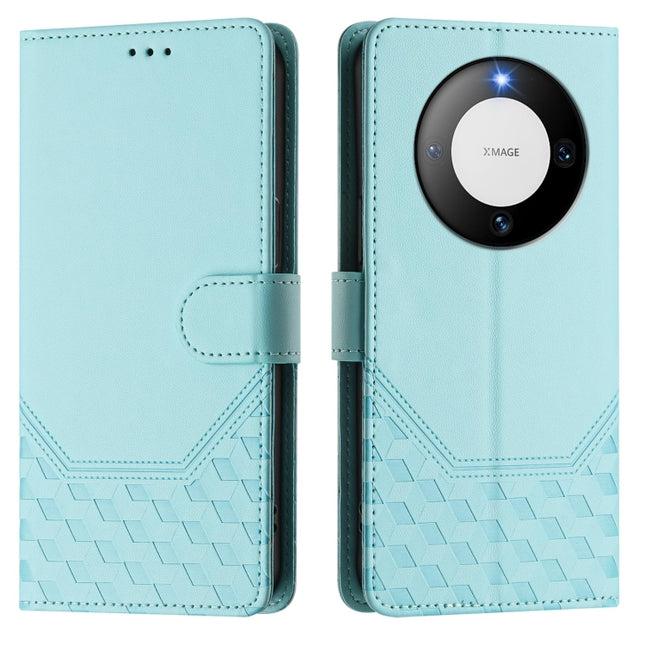 Honeycomb Embossing RFID Leather Phone Case, For Huawei Mate 60, For Huawei P60 Art, For Huawei P60 / P60 Pro, For Huawei nova Y90
