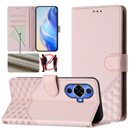 Honeycomb Embossing RFID Leather Phone Case, For Huawei nova 12i 4G, For Huawei nova 12S 4G, For Huawei Pura 70, For Huawei Mate 60 Pro / Mate 60 Pro+