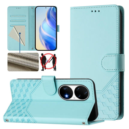 Honeycomb Embossing RFID Leather Phone Case, For Huawei nova 8i, For Huawei P50 Pro, For Huawei P50, For Huawei Enjoy 20 SE / P Smart 2021
