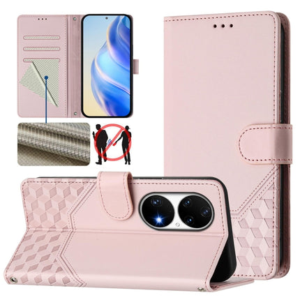 Honeycomb Embossing RFID Leather Phone Case, For Huawei nova 8i, For Huawei P50 Pro, For Huawei P50, For Huawei Enjoy 20 SE / P Smart 2021