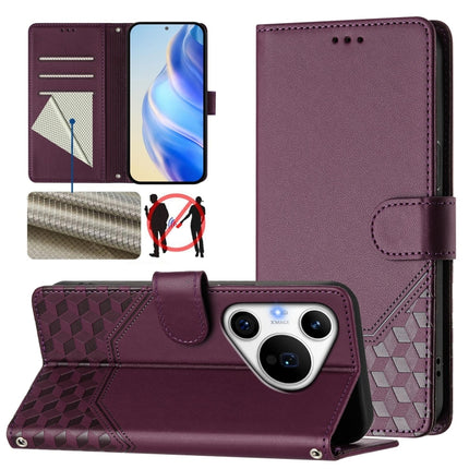 Honeycomb Embossing RFID Leather Phone Case, For Huawei nova 14 5G, For Huawei nova 13 Pro, For Huawei nova 13 / nova 12, For Huawei Pura 70 Pro / Pura 70 Pro+