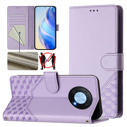 Honeycomb Embossing RFID Leather Phone Case, For Huawei Mate 60, For Huawei P60 Art, For Huawei P60 / P60 Pro, For Huawei nova Y90