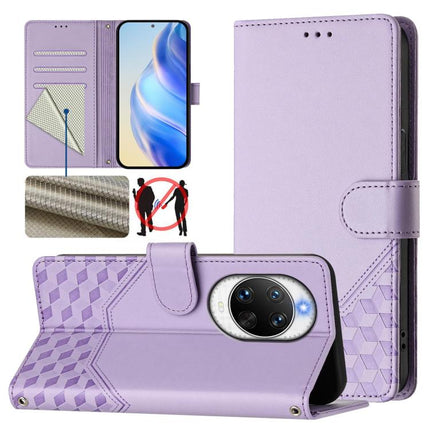 Honeycomb Embossing RFID Leather Phone Case, For Huawei Mate 70 Air, For Huawei Enjoy 80s, For Huawei nova 14 Ultra 5G, For Huawei nova 14 Pro 5G