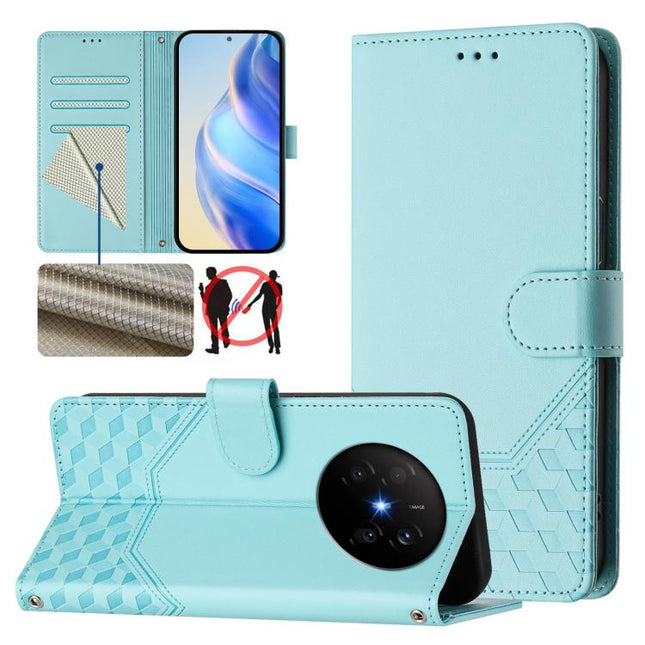 Honeycomb Embossing RFID Leather Phone Case, For Huawei Mate 70 Air, For Huawei Enjoy 80s, For Huawei nova 14 Ultra 5G, For Huawei nova 14 Pro 5G
