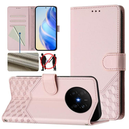 Honeycomb Embossing RFID Leather Phone Case, For Huawei Mate 70 Air, For Huawei Enjoy 80s, For Huawei nova 14 Ultra 5G, For Huawei nova 14 Pro 5G