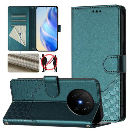 Honeycomb Embossing RFID Leather Phone Case, For Huawei Mate 70 Air, For Huawei Enjoy 80s, For Huawei nova 14 Ultra 5G, For Huawei nova 14 Pro 5G