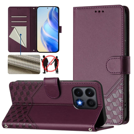Honeycomb Embossing RFID Leather Phone Case, For Honor X8a / X8 5G / X6 4G / X6s 4G, For Honor 70 Lite 5G, For Honor 90 Lite 5G / X50i 5G, For Honor 90 Pro 5G