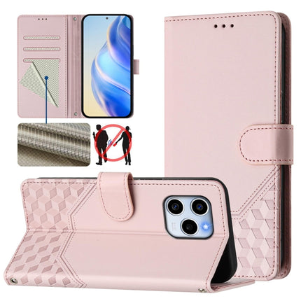 Honeycomb Embossing RFID Leather Phone Case, For Honor 70 Pro 5G, For Honor 70 5G, For Honor X8 4G / X30i 5G / Play 6T Pro 5G, For Honor 60 SE 5G