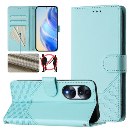 Honeycomb Embossing RFID Leather Phone Case, For Honor 70 Pro 5G, For Honor 70 5G, For Honor X8 4G / X30i 5G / Play 6T Pro 5G, For Honor 60 SE 5G