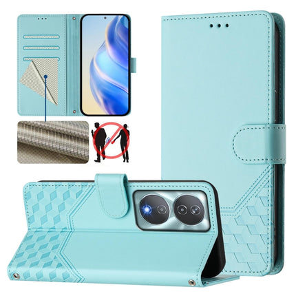 Honeycomb Embossing RFID Leather Phone Case, For Honor 200 Lite 5G Global, For Honor 90 Smart 5G / X7b 5G / 4G, For Honor Play 50 Plus 5G, For Honor Magic6 Pro 5G