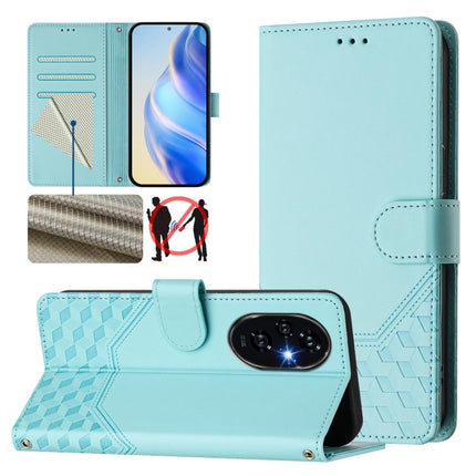 Honeycomb Embossing RFID Leather Phone Case, For Honor X6b, For Honor 200, For Honor 200 Pro, For Honor Play 50