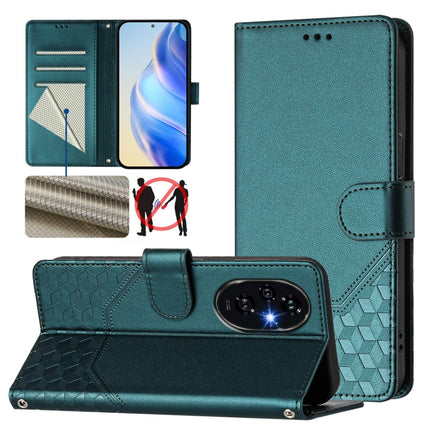 Honeycomb Embossing RFID Leather Phone Case, For Honor X6b, For Honor 200, For Honor 200 Pro, For Honor Play 50