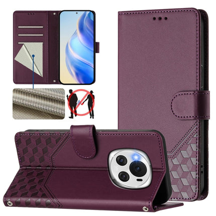 Honeycomb Embossing RFID Leather Phone Case, For Honor Magic6 5G, For Honor X8b 4G, For Honor X9b 5G / Magic6 Lite 5G, For Honor X6a 4G
