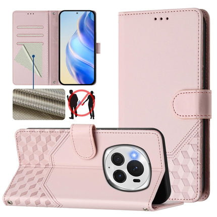 Honeycomb Embossing RFID Leather Phone Case, For Honor 200 Lite 5G Global, For Honor 90 Smart 5G / X7b 5G / 4G, For Honor Play 50 Plus 5G, For Honor Magic6 Pro 5G