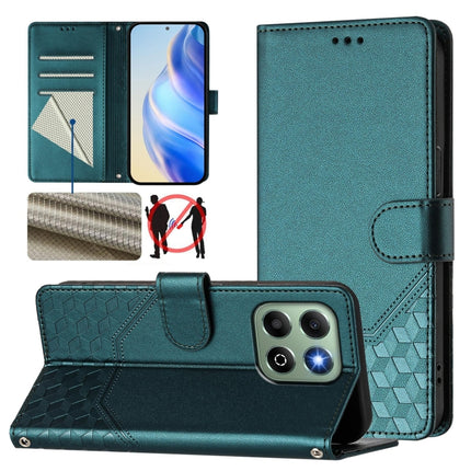 Honeycomb Embossing RFID Leather Phone Case, For Honor X6b, For Honor 200, For Honor 200 Pro, For Honor Play 50