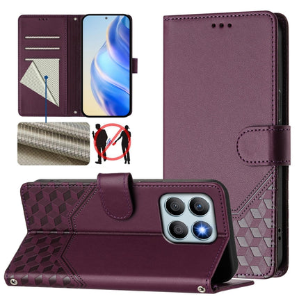 Honeycomb Embossing RFID Leather Phone Case, For Honor Magic6 5G, For Honor X8b 4G, For Honor X9b 5G / Magic6 Lite 5G, For Honor X6a 4G