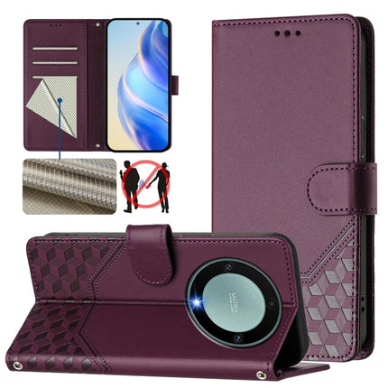 Honeycomb Embossing RFID Leather Phone Case, For Honor 90 5G, For Honor X7a 4G / Play 7T 5G, For Honor Magic5 Pro, For Honor X40 5G / X9a 5G / Magic5 Lite