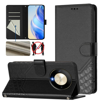 Honeycomb Embossing RFID Leather Phone Case, For Honor Magic6 5G, For Honor X8b 4G, For Honor X9b 5G / Magic6 Lite 5G, For Honor X6a 4G
