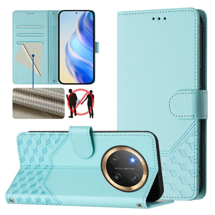 Honeycomb Embossing RFID Leather Phone Case, For Honor 300 Pro 5G / 300 Ultra 5G, For Honor 300 5G, For Honor X9c 5G, For Honor 200 Smart 5G
