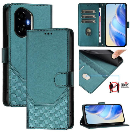 Honeycomb Embossing RFID Leather Phone Case, For Honor 300 Pro 5G / 300 Ultra 5G, For Honor 300 5G, For Honor X9c 5G, For Honor 200 Smart 5G