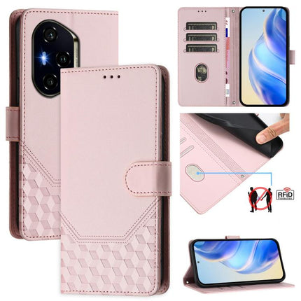 Honeycomb Embossing RFID Leather Phone Case, For Honor 300 Pro 5G / 300 Ultra 5G, For Honor 300 5G, For Honor X9c 5G, For Honor 200 Smart 5G