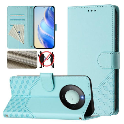 Honeycomb Embossing RFID Leather Phone Case, For Honor 400 Global 156.5mm, For Honor X8c 4G, For Honor GT, For Honor X9c Smart 5G