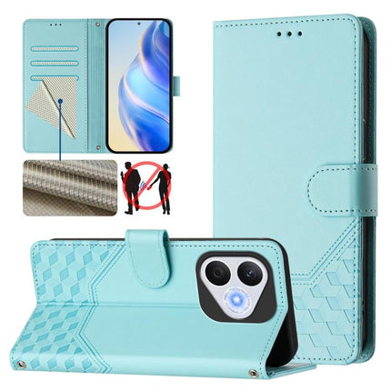 Honeycomb Embossing RFID Leather Phone Case, For Honor 400 Pro Global 160.8mm, For Honor Power 5G, For Honor Play 60 5G, For Honor 400 Lite Global