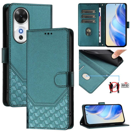 Honeycomb Embossing RFID Leather Phone Case, For Honor 400 Pro Global 160.8mm, For Honor Power 5G, For Honor Play 60 5G, For Honor 400 Lite Global