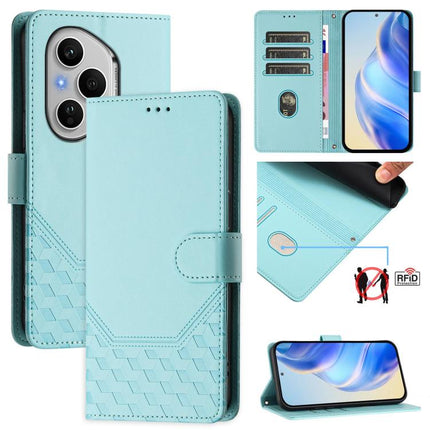 Honeycomb Embossing RFID Leather Phone Case, For Honor 400 Pro Global 160.8mm, For Honor Power 5G, For Honor Play 60 5G, For Honor 400 Lite Global