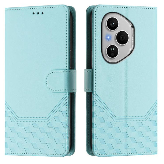 Honeycomb Embossing RFID Leather Phone Case, For Honor 400 Pro Global 160.8mm, For Honor Power 5G, For Honor Play 60 5G, For Honor 400 Lite Global