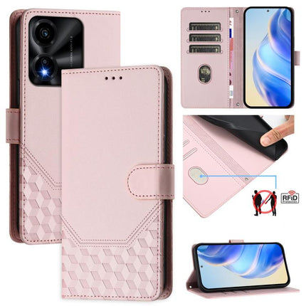 Honeycomb Embossing RFID Leather Phone Case, For Honor Magic8, For Honor Play 70 Plus, For Honor X5c Plus, For Honor X6c 4G