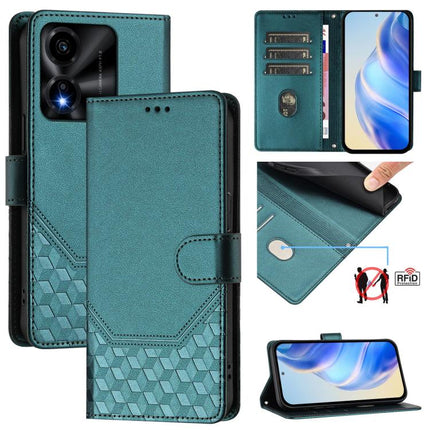 Honeycomb Embossing RFID Leather Phone Case, For Honor Magic8, For Honor Play 70 Plus, For Honor X5c Plus, For Honor X6c 4G