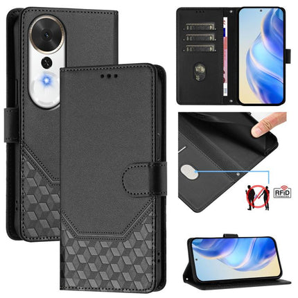 Honeycomb Embossing RFID Leather Phone Case, For Honor Magic8, For Honor Play 70 Plus, For Honor X5c Plus, For Honor X6c 4G