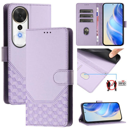 Honeycomb Embossing RFID Leather Phone Case, For Honor Magic8, For Honor Play 70 Plus, For Honor X5c Plus, For Honor X6c 4G