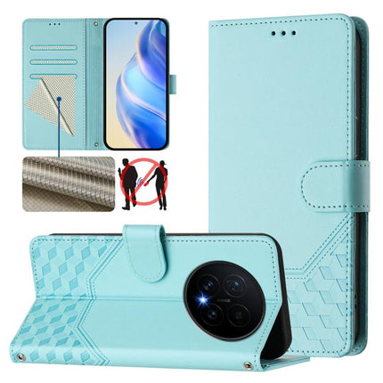 Honeycomb Embossing RFID Leather Phone Case, For Honor Magic8, For Honor Play 70 Plus, For Honor X5c Plus, For Honor X6c 4G