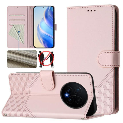 Honeycomb Embossing RFID Leather Phone Case, For Honor Magic8, For Honor Play 70 Plus, For Honor X5c Plus, For Honor X6c 4G
