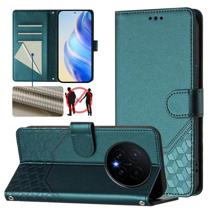 Honeycomb Embossing RFID Leather Phone Case, For Honor Magic8, For Honor Play 70 Plus, For Honor X5c Plus, For Honor X6c 4G